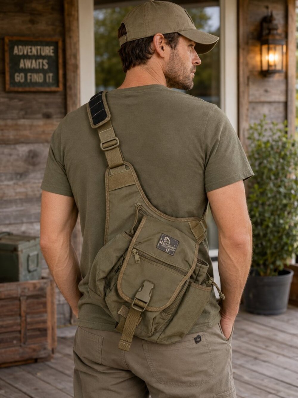 Maxpedition Tactical Utility Sling Bag Khaki EDC Crossbody Pack